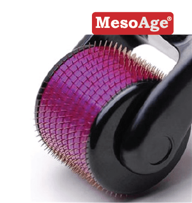 Close-up of the MesoAge DDR Roller disk-needle head