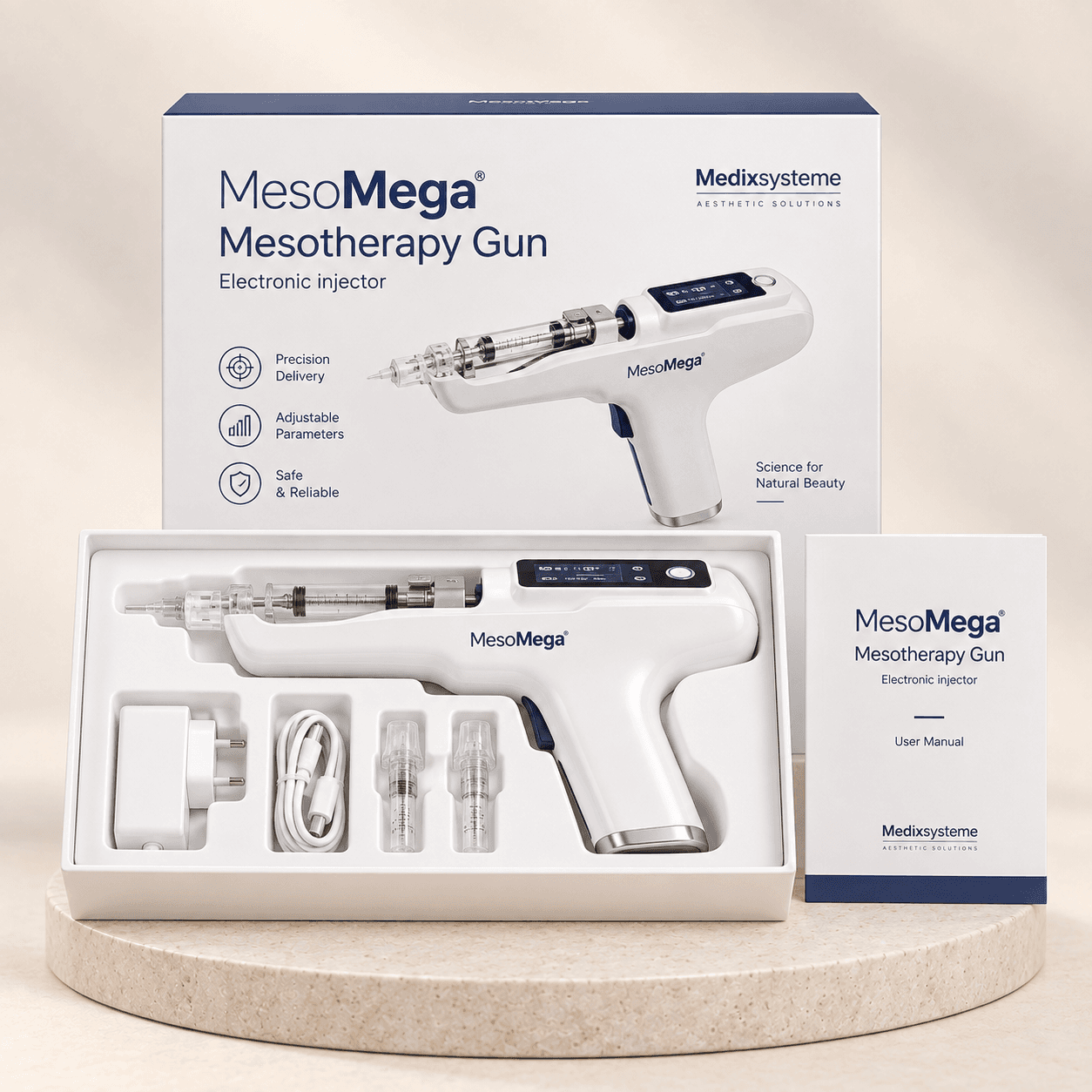 MesoMega professional electronic mesotherapy injector system